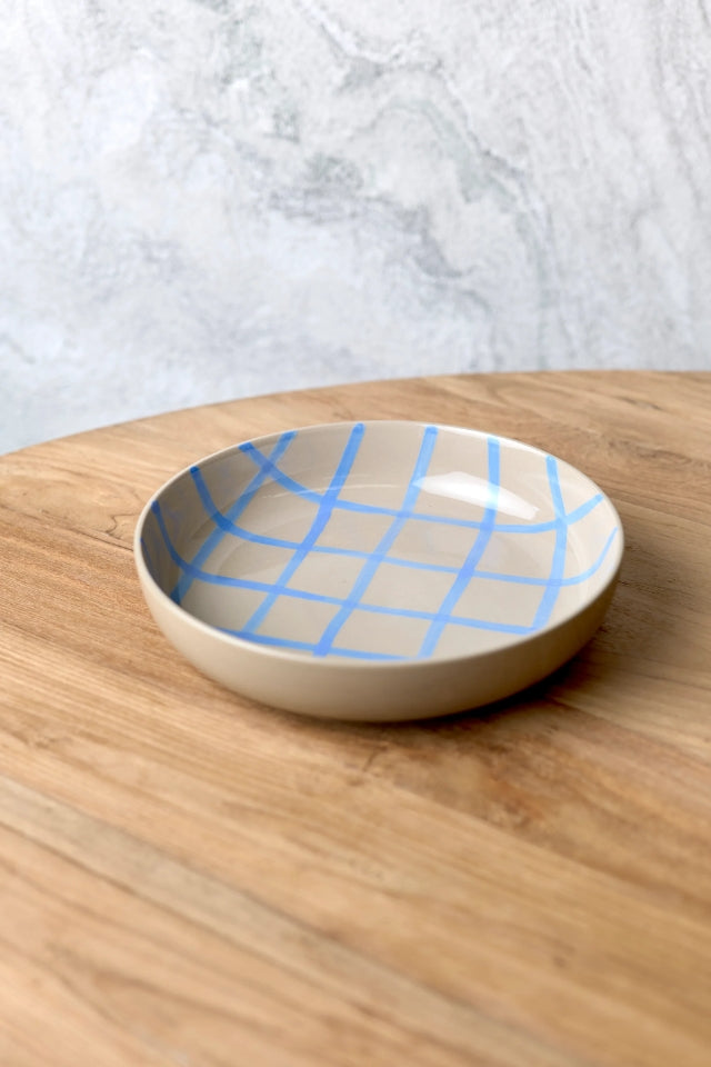 Salad Bowl - Coastal Junction Stone W/Blue Handbrush