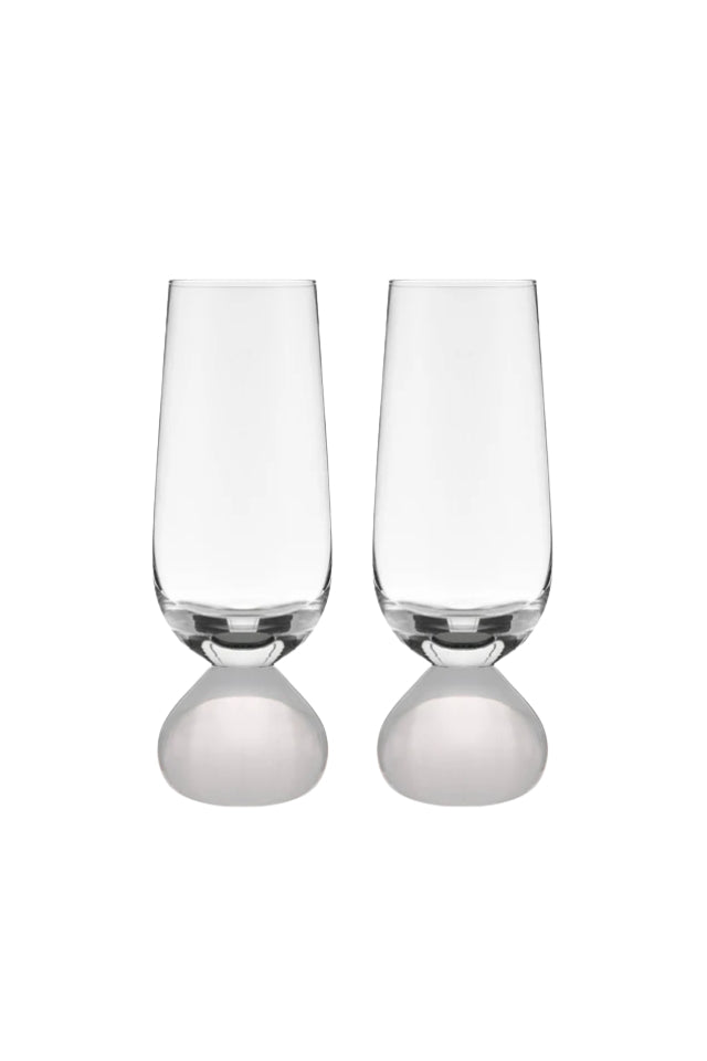 Zephyr White 2pk Champagne Glass