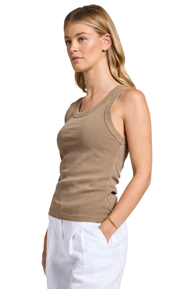 Essential Rib Tank - Jersey Caramel