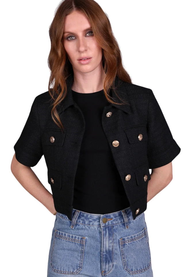 Boucle Short Sleeve Blazer