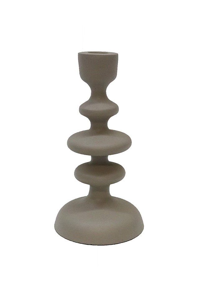 AOB1399 Le Forge Textured Candle Stick Off White 20cm