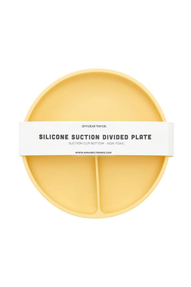 Suction Divided Plate - Lemon