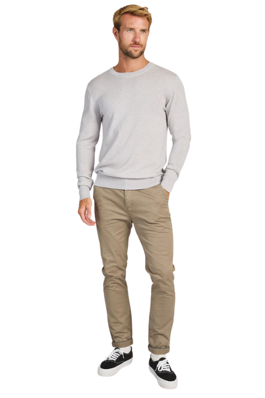 Academy Merino Crew - Silver Light