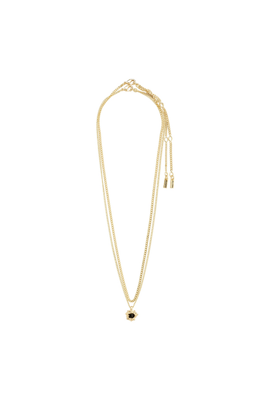 Act Necklace - Gold Plated, Black