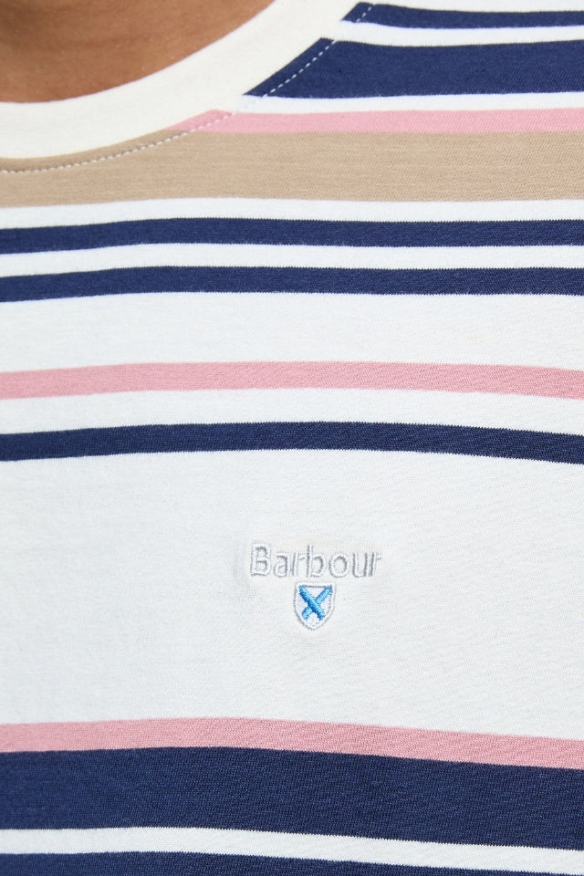 Aickmen Tailored Striped T-Shirt - Whisper White