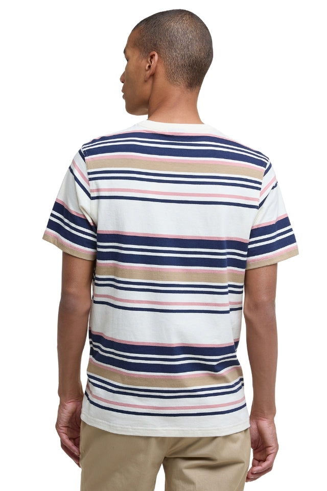 Aickmen Tailored Striped T-Shirt - Whisper White