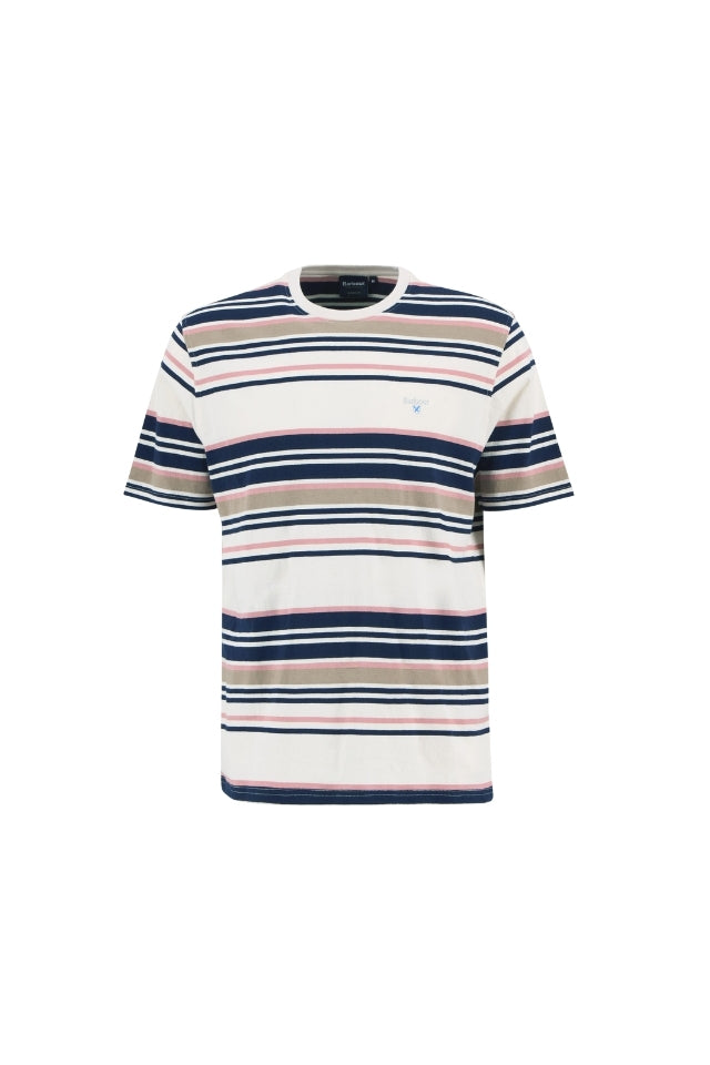 Aickmen Tailored Striped T-Shirt - Whisper White