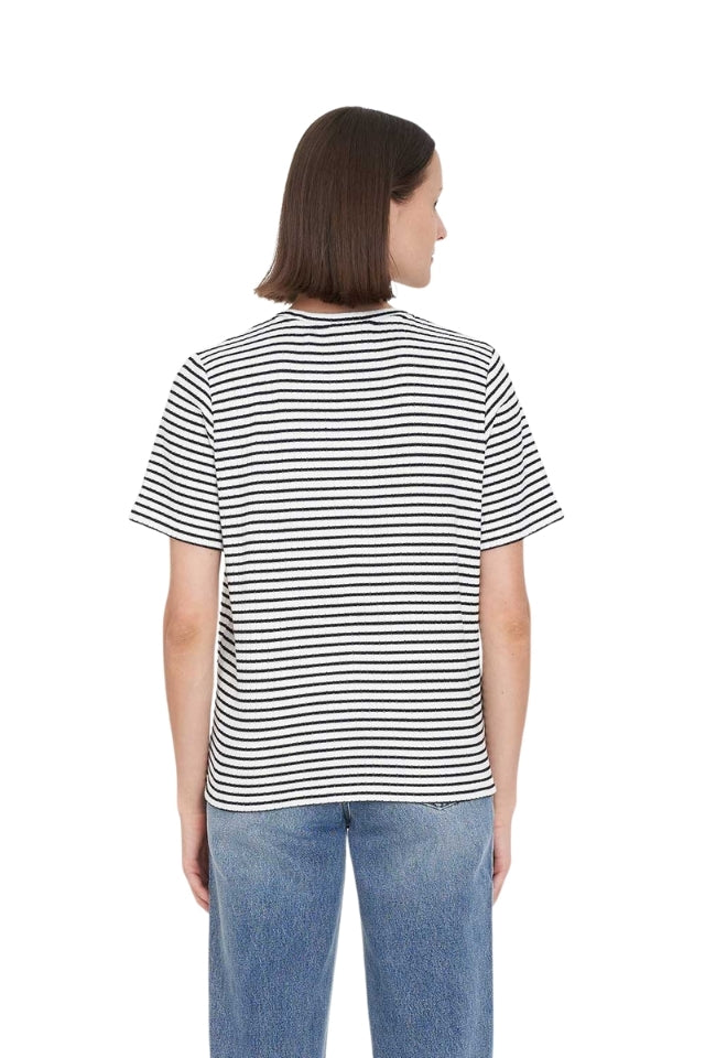 Alfie Stripe Classic Tee - Chalk/black