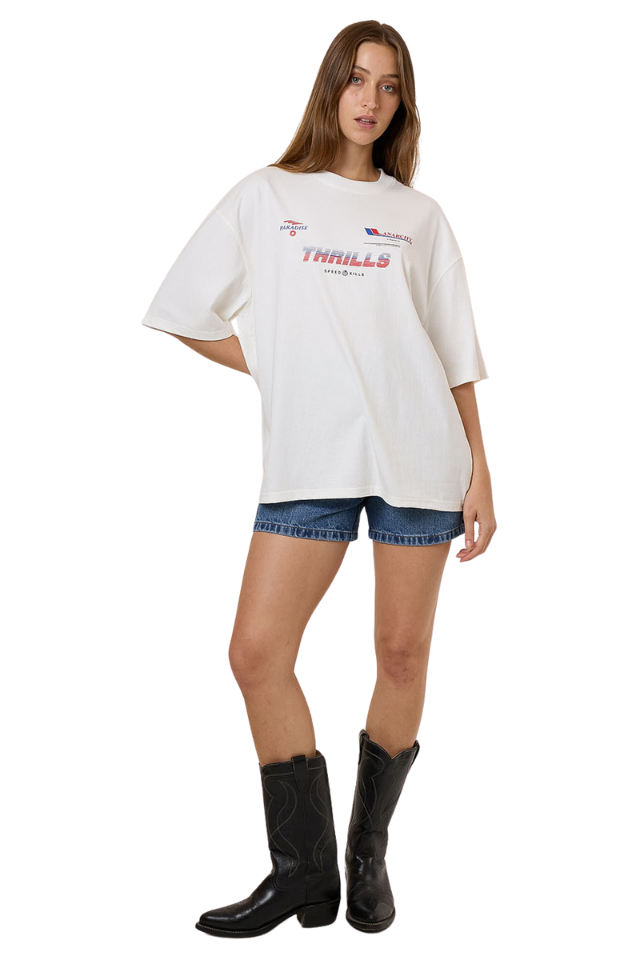 Anarchy In Paradise Oversized Tee - Dirty White