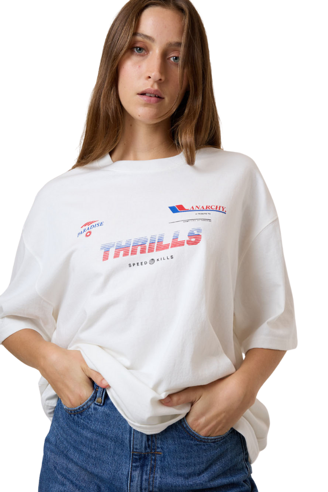 Anarchy In Paradise Oversized Tee - Dirty White