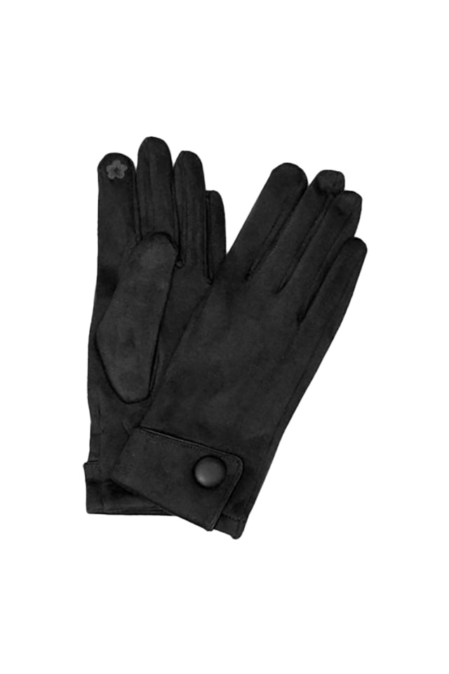 Antler NZ Button Suedette Gloves Black