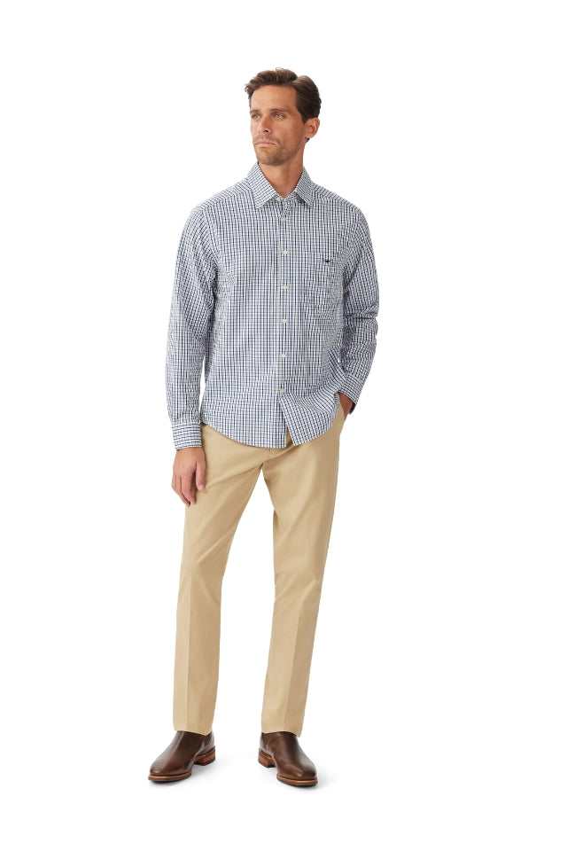 Augusta Classic Poplin Shirt - White/Blue