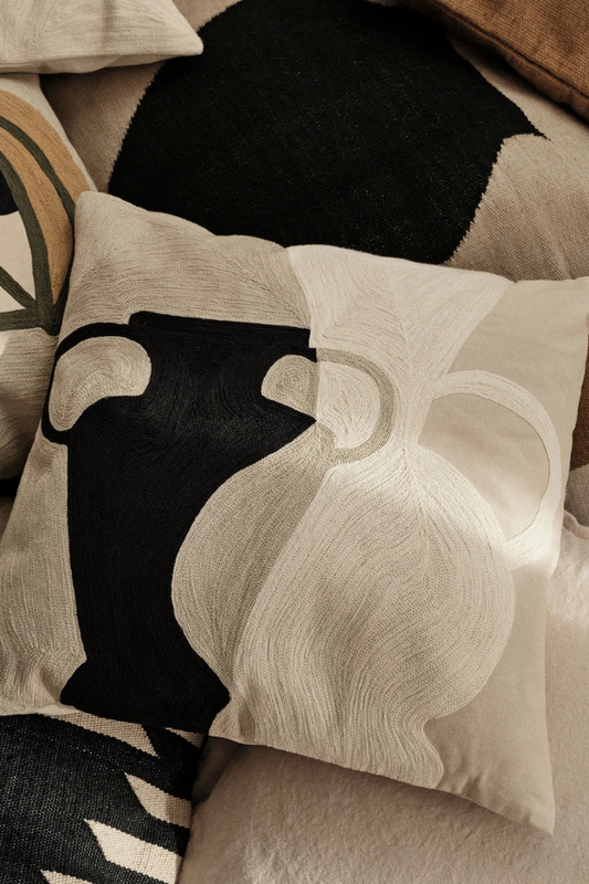 Eva Cushion Cover - Black Beige