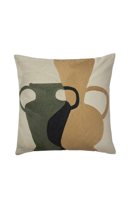 Eva Cushion Cover - Sand Grape Leaf Green