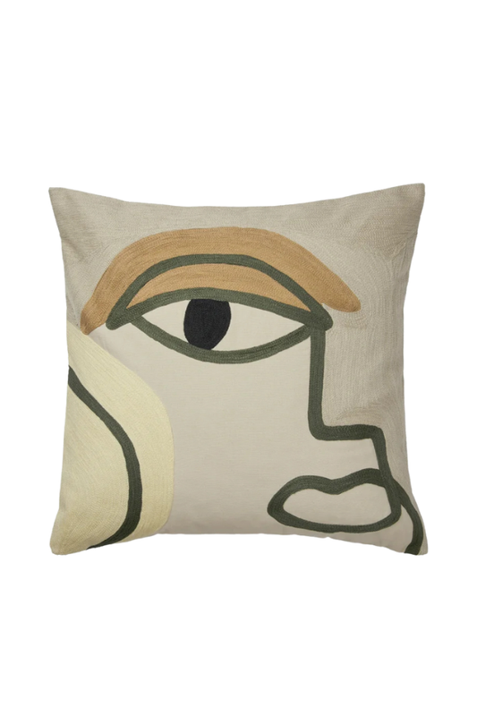 Manon Cushion Cover - Sand Grape Leaf Green