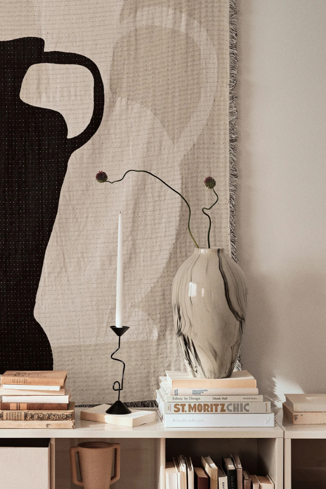 Ingrid Vase - Beige/Black