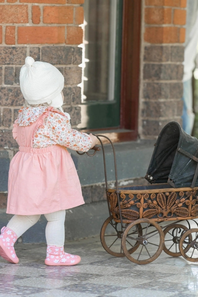 Baby Pinafore Corduroy - Quincy/Dusty Rose