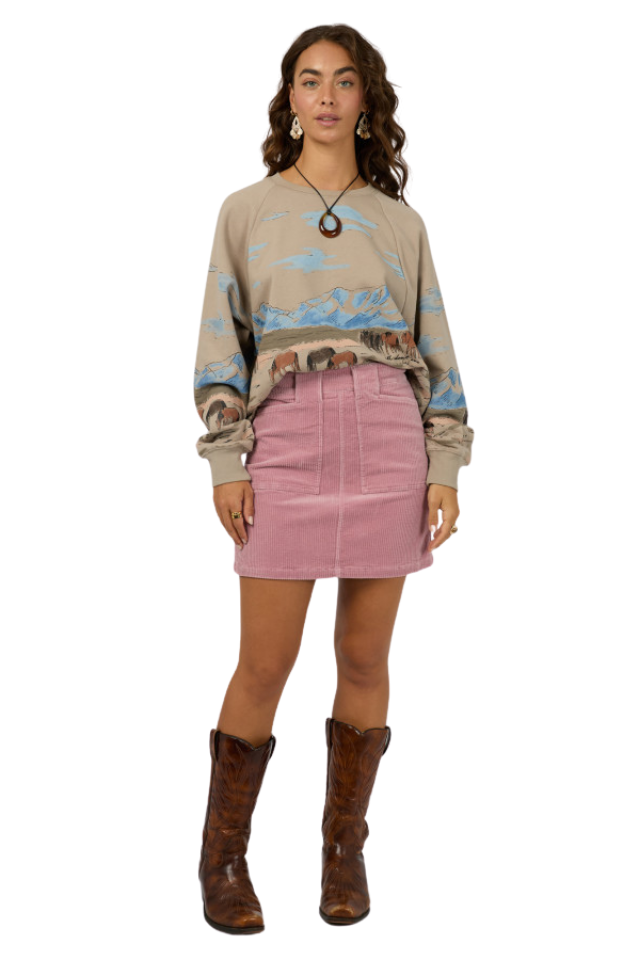 Bailey Cord Skirt - Quartz Pink
