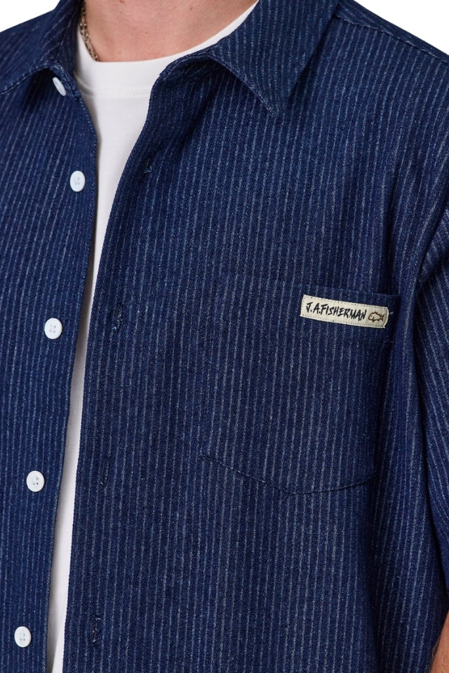 Ballast SS Shirt - Stripe Denim