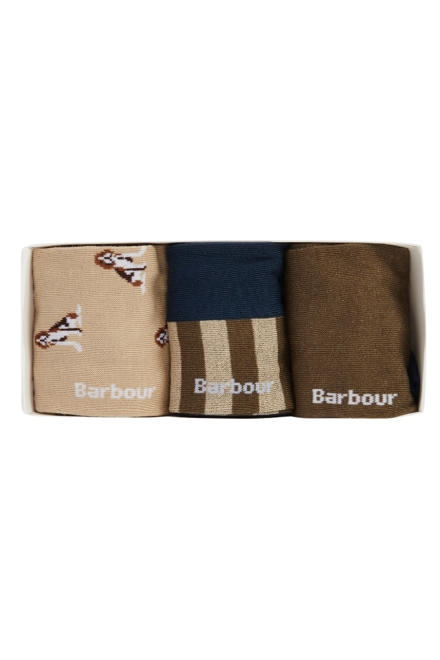 Beagle Dog Sock Set - Washed Stone