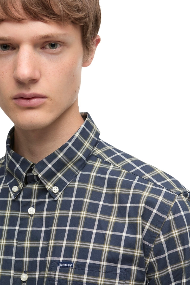 Bramham Checked Tailored Shirt - Navy