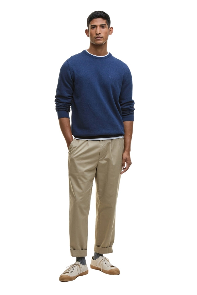 Pima Cotton Crew Neck Sweater - Inky Marl