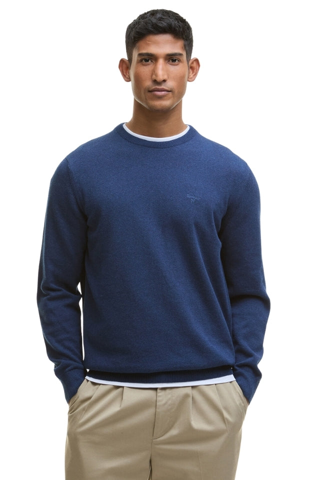 Pima Cotton Crew Neck Sweater - Inky Marl