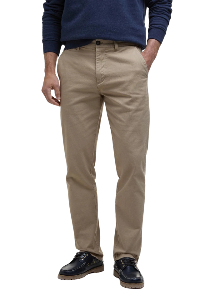 Washed Stretch Twill Regular Fit Trouser - Washed Stone
