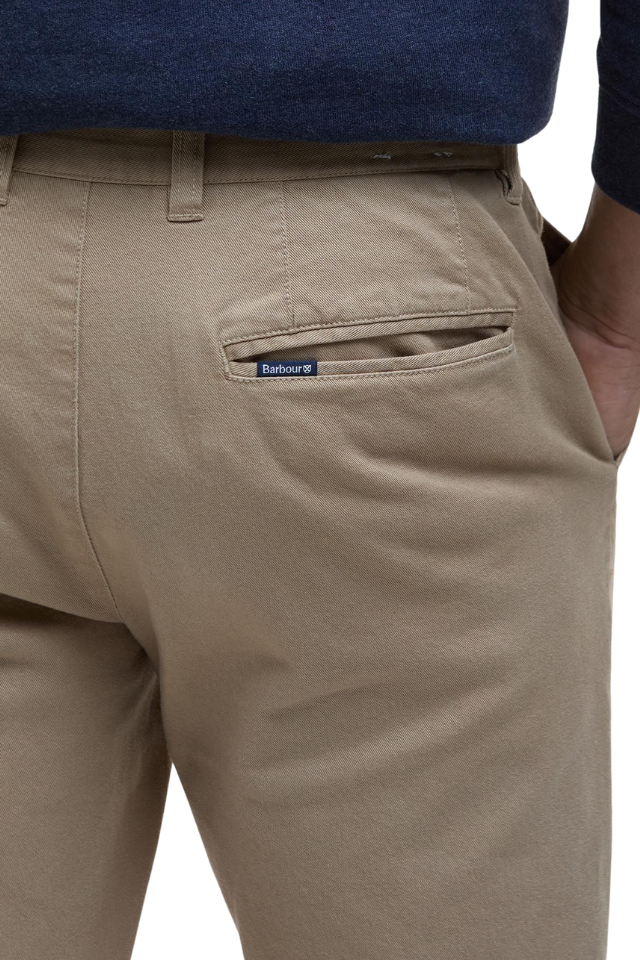 Washed Stretch Twill Regular Fit Trouser - Washed Stone