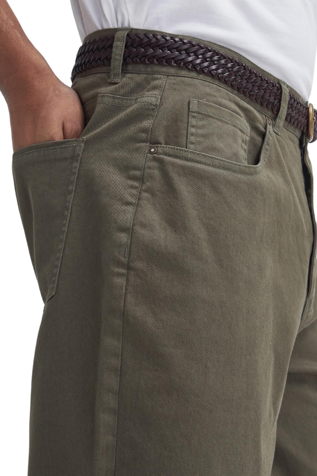 Washed Stretch Twill Regular Fit Trouser