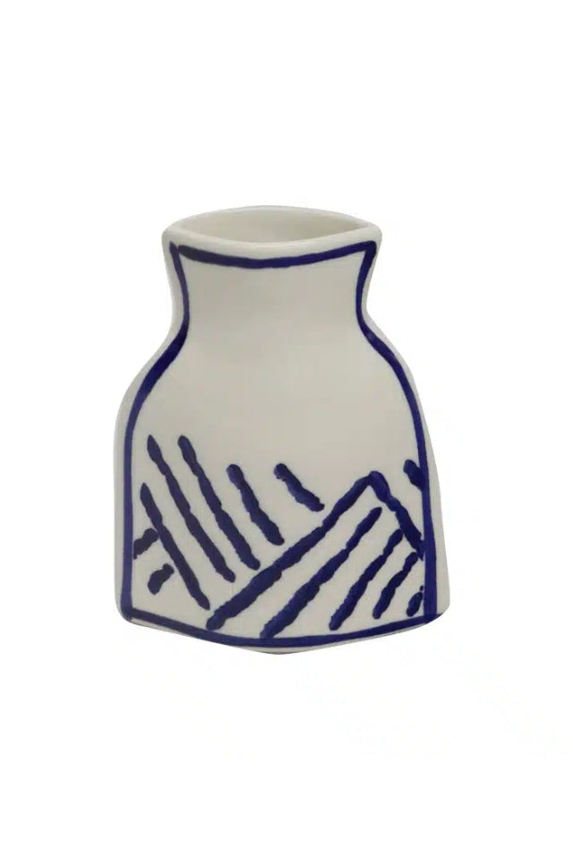 Basile Vase - White/Blue
