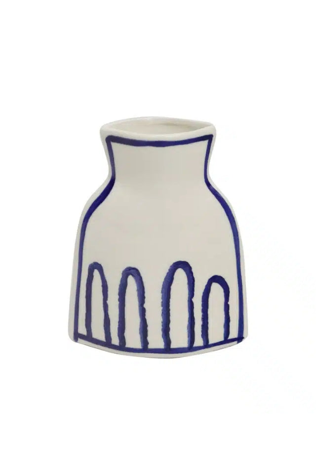 Basile Vase - White/Blue