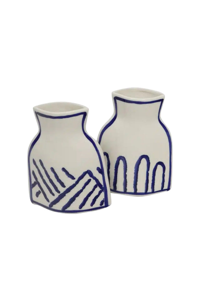 Basile Vase - White/Blue