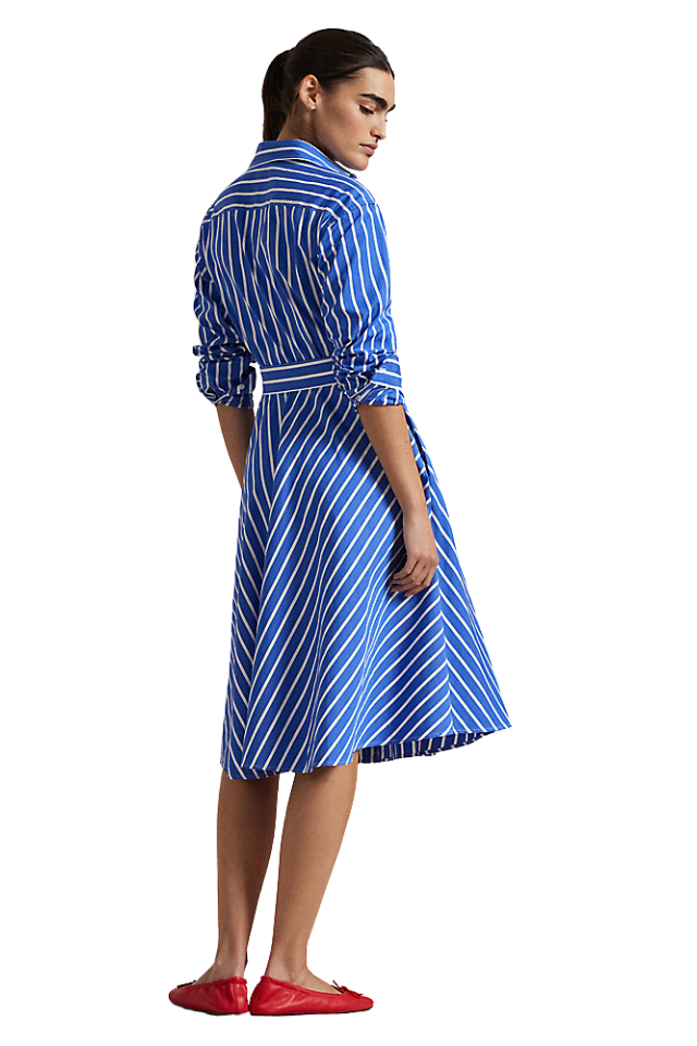Belted Striped Shirt Dress