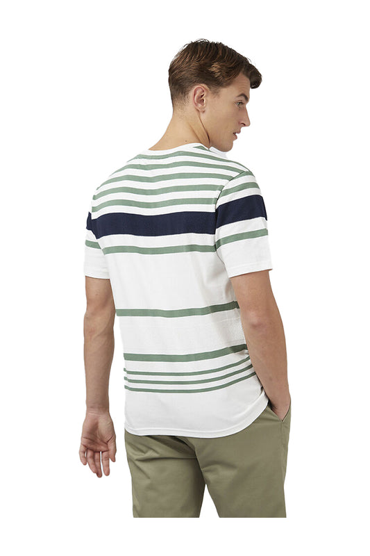 Ben Sherman Engineered Stripe Tee Snow White