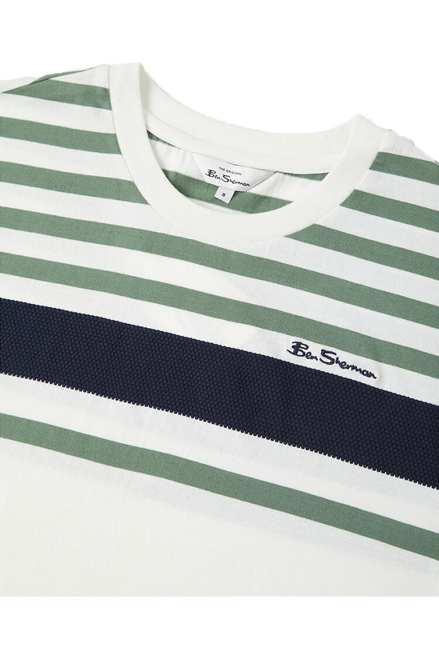 Ben Sherman Engineered Stripe Tee Snow White