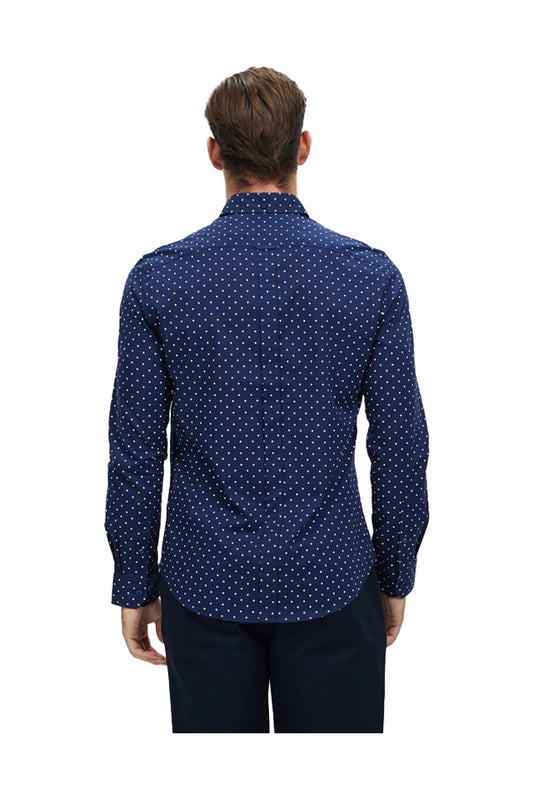 Ben Sherman Polka Dot Print Shirt Dark Navy