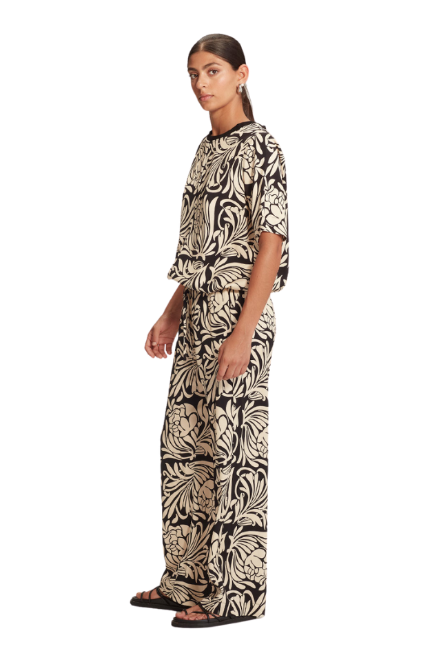 Bennett Print Pant - Black, Ivory