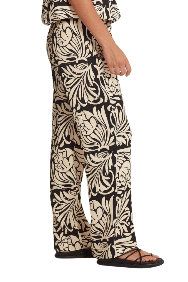 Bennett Print Pant - Black, Ivory