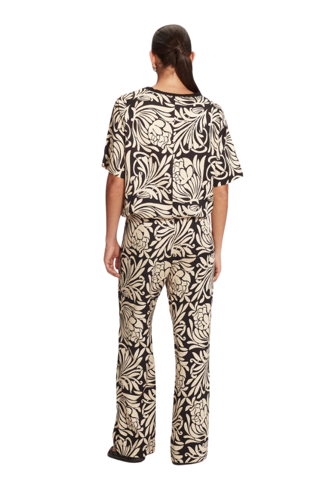 Bennett Print Pant - Black, Ivory