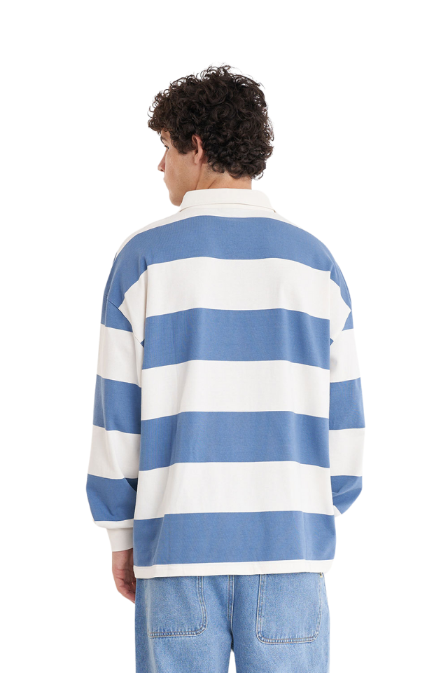 Benson Ls Grand Rugby - Chalk Denim
