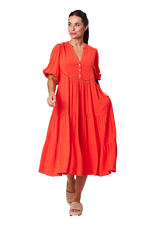 Blackstone BSB8710 Plain Tier Dress Tomato 