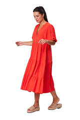 Blackstone BSB8710 Plain Tier Dress Tomato 