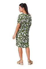 Blackstone BSJ8652 Floral Wedge Dress Green Fig