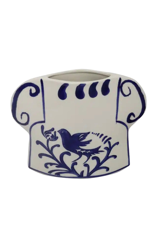 Blanche Vase - White/Blue