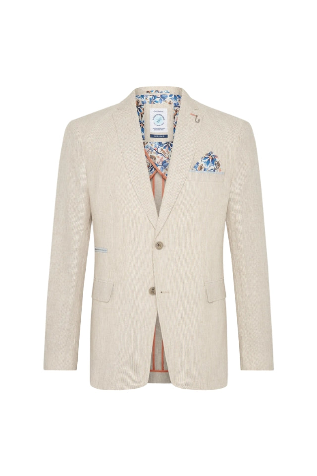 Linen Stripe Blazer - Sand