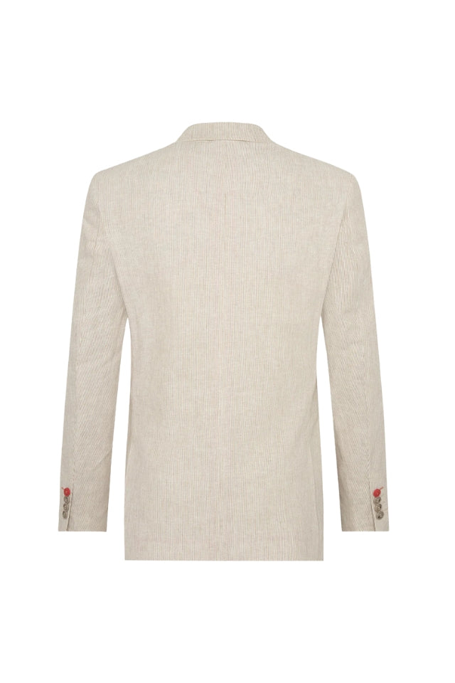 Linen Stripe Blazer - Sand