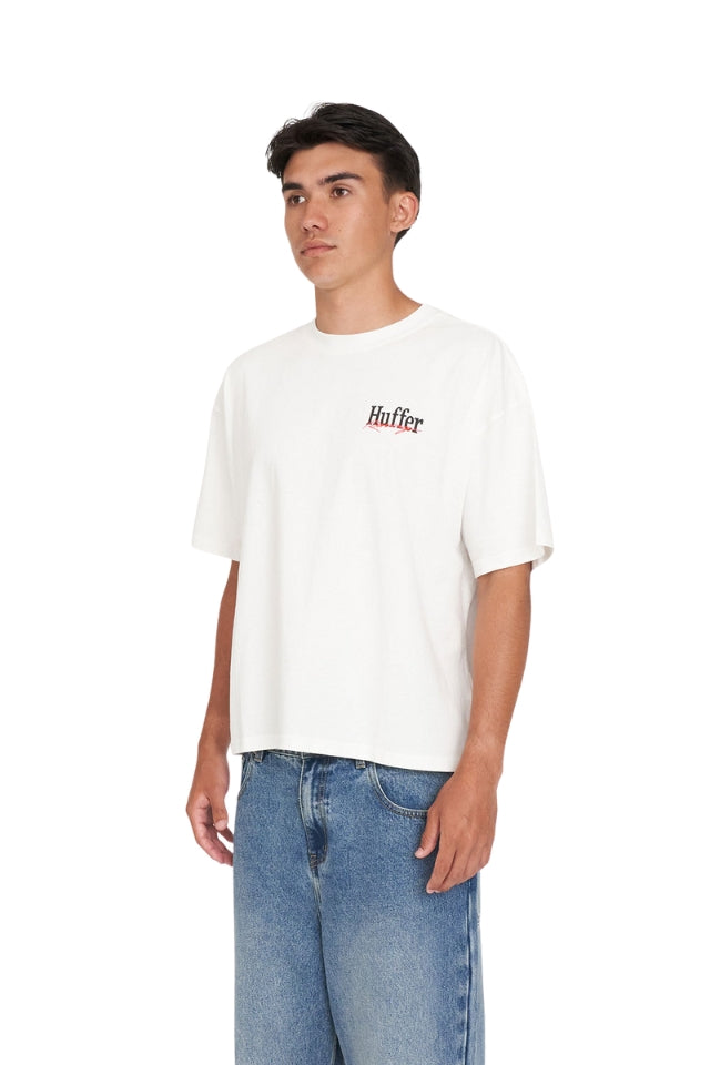 Block Crop Tee 220/pit Stop - Chalk