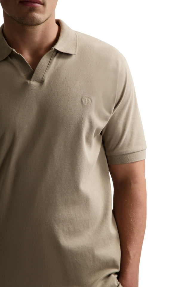 Bowie V-Neck Polo - Timber Wolf