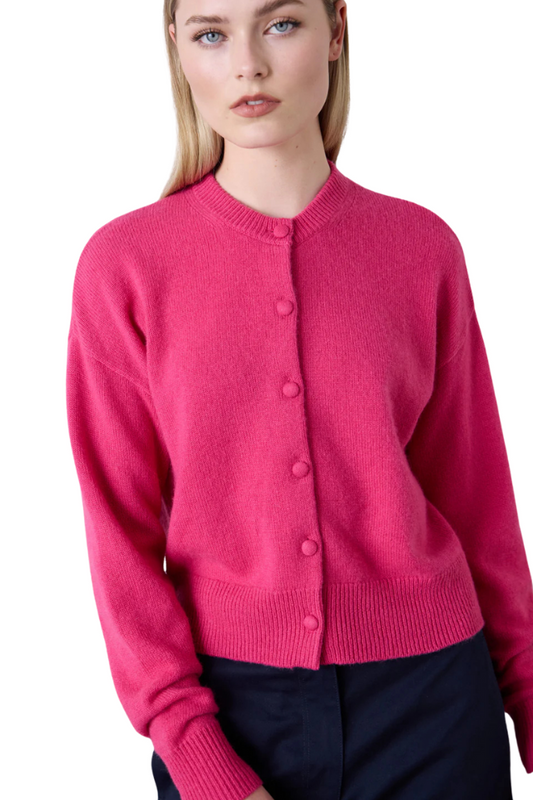 Boxy Cashmere Cardigan - Elsa Pink